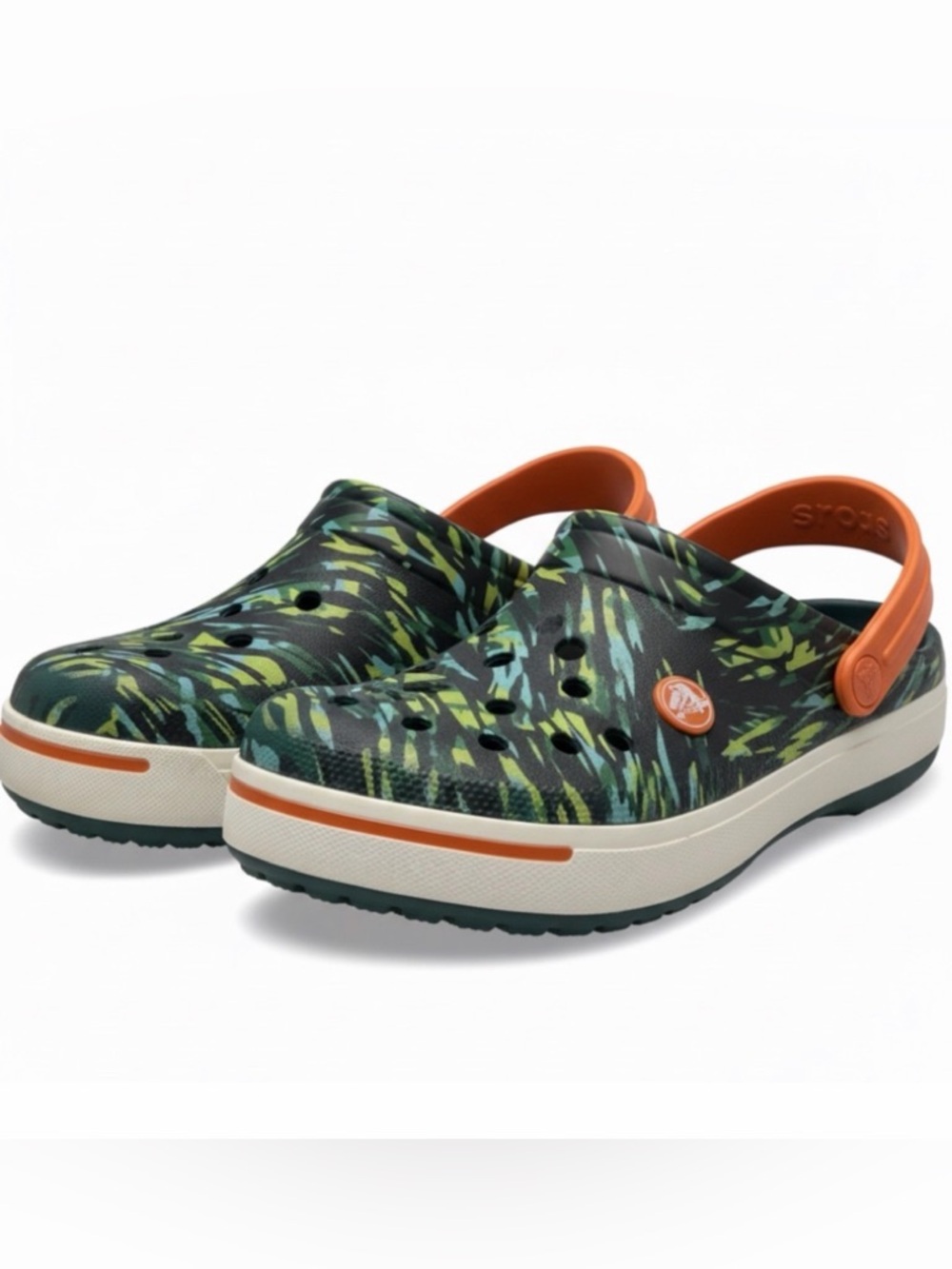 CROCS LiteRide 360 Kids' Sandals Clogs Footwear Shoes Green Pattern Size 2